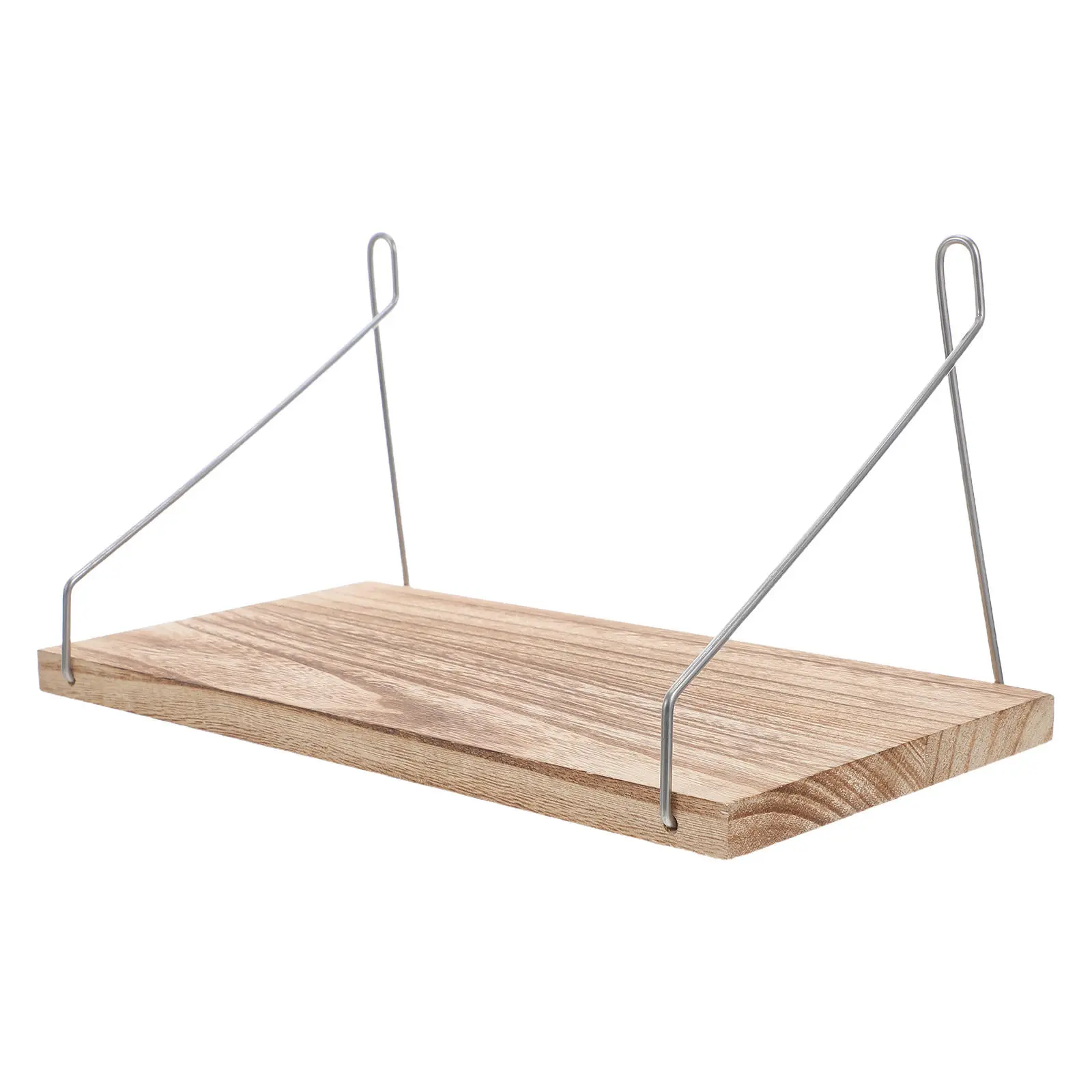 Wall Shelf for Room Minimalist Rustic Wood Stainless Steel Floating Bookshelf Wall Mounted Display Shelf for Living Room Bedroom