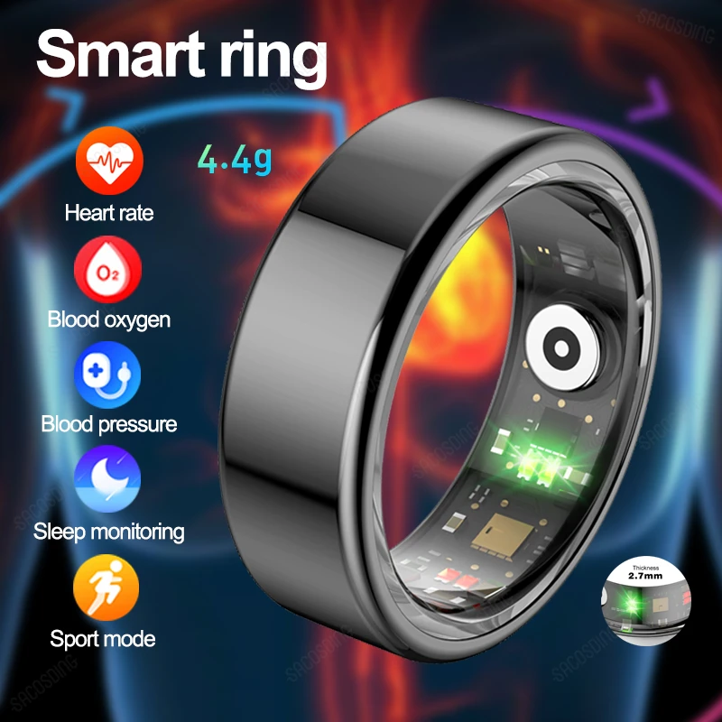 2024 New Smart Ring Multifunctional Step Health Tracker Heart Rate Blood Oxygen Monitor Waterproof Men Women Sleep Fitness Ring