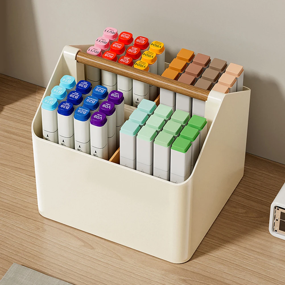 

Multifunctional Handle Organizer Box Desk Accessories Storage Stationery Pen Container Bathroom Essentials Vanity Case