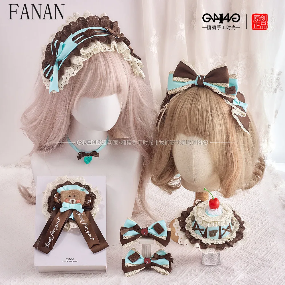 

New Headwear Original Handmade Lolita Accessory Girls New Headwear Cake Small Hat Headband Lolita Hair Accessories Pair Clip
