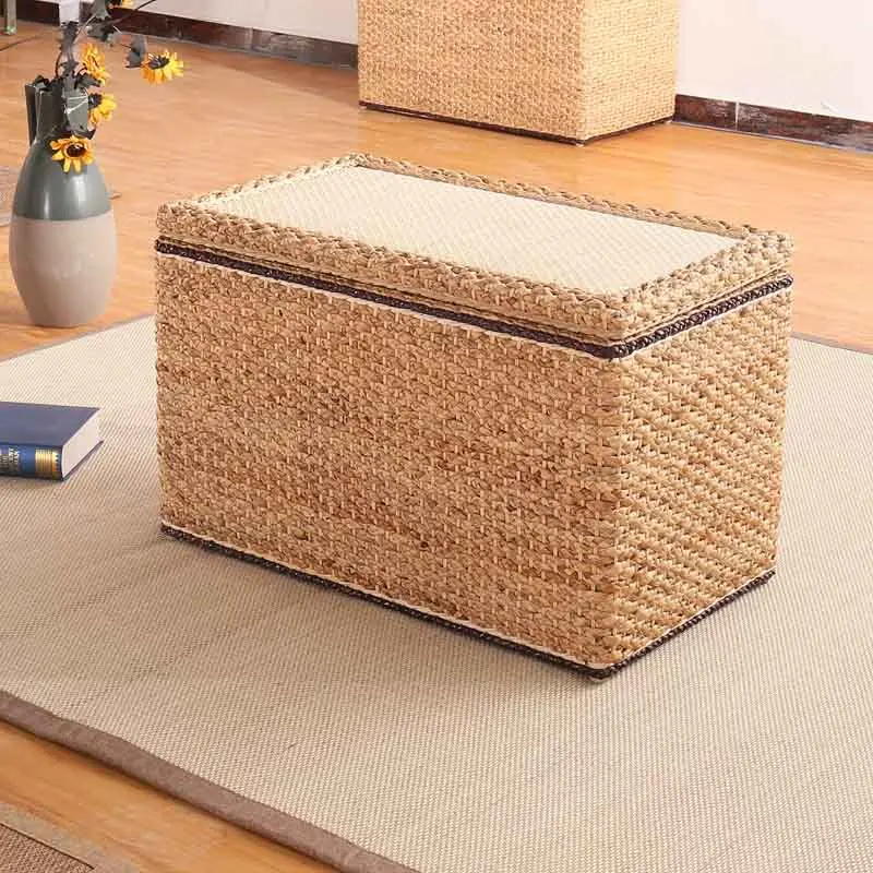 Modern Furniture Rattan Stool, Large Capacity Storage Stool, Shoe Changing Stool, Living Room Sofa Stool, Creative Boxes Seat