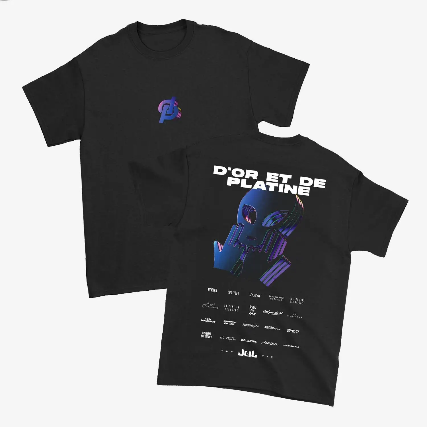 2026 Double Sided Alien Cartoon Graphic T Shirt Unisex Hand Gesture Letter Print Cotton Casual Streetwear Top