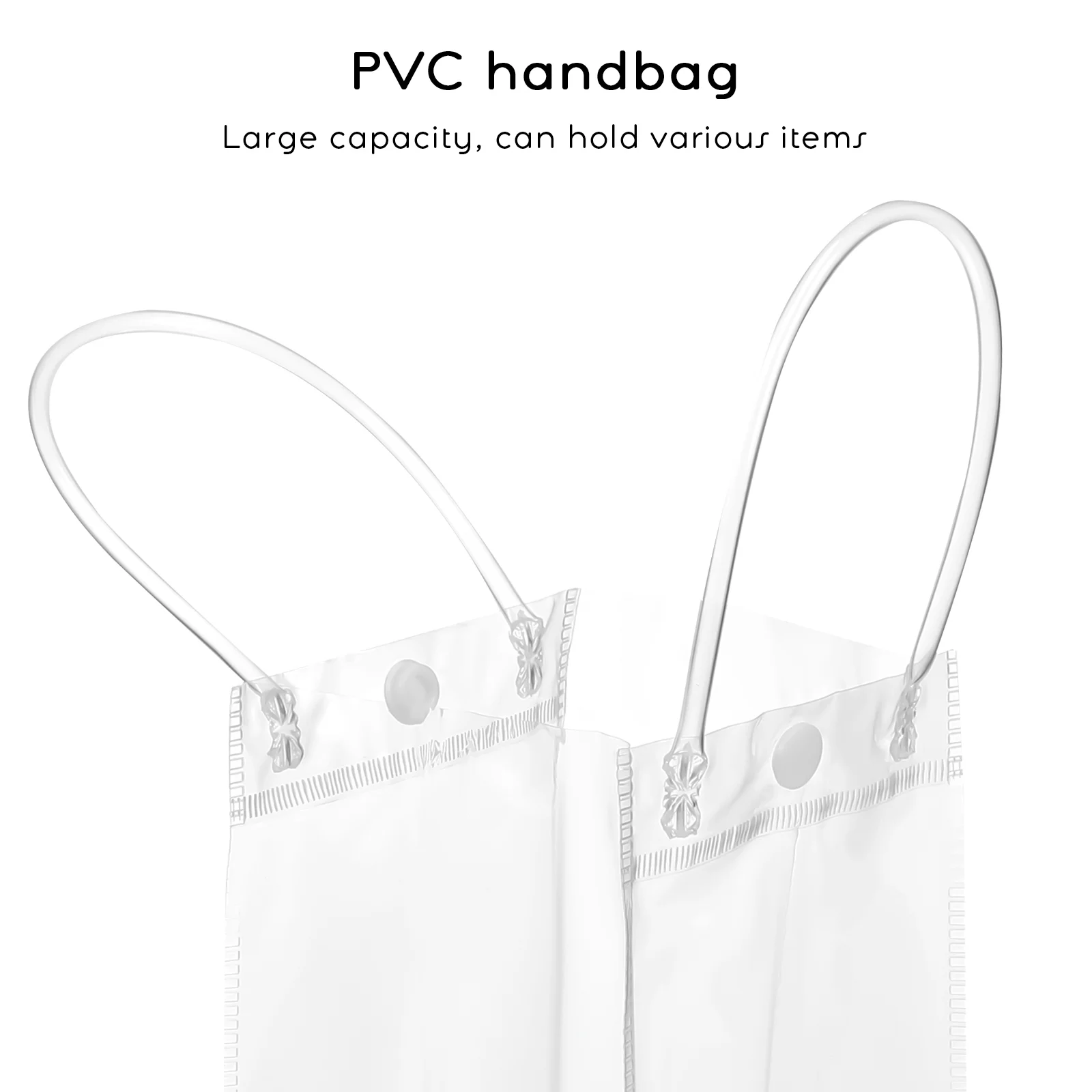 Sac à main transparent en PVC, fourre-tout de fête, section verticale, sac cadeau, 15 pièces