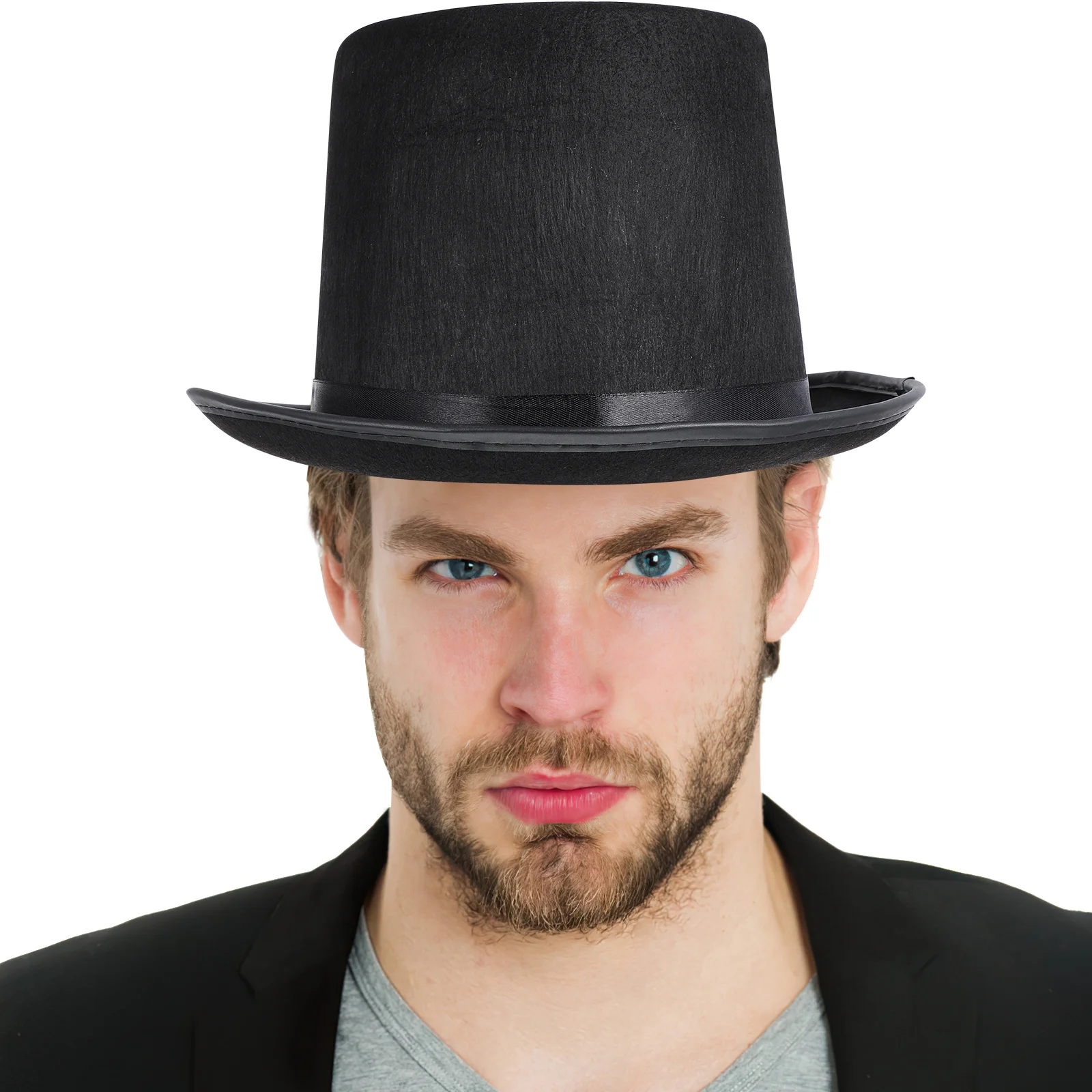 Sombrero de mago de fieltro negro, accesorio de fiesta de Halloween de alta calidad, gorra de Jazz, accesorio de disfraz de estilo caballero para adultos, 1 Uds.
