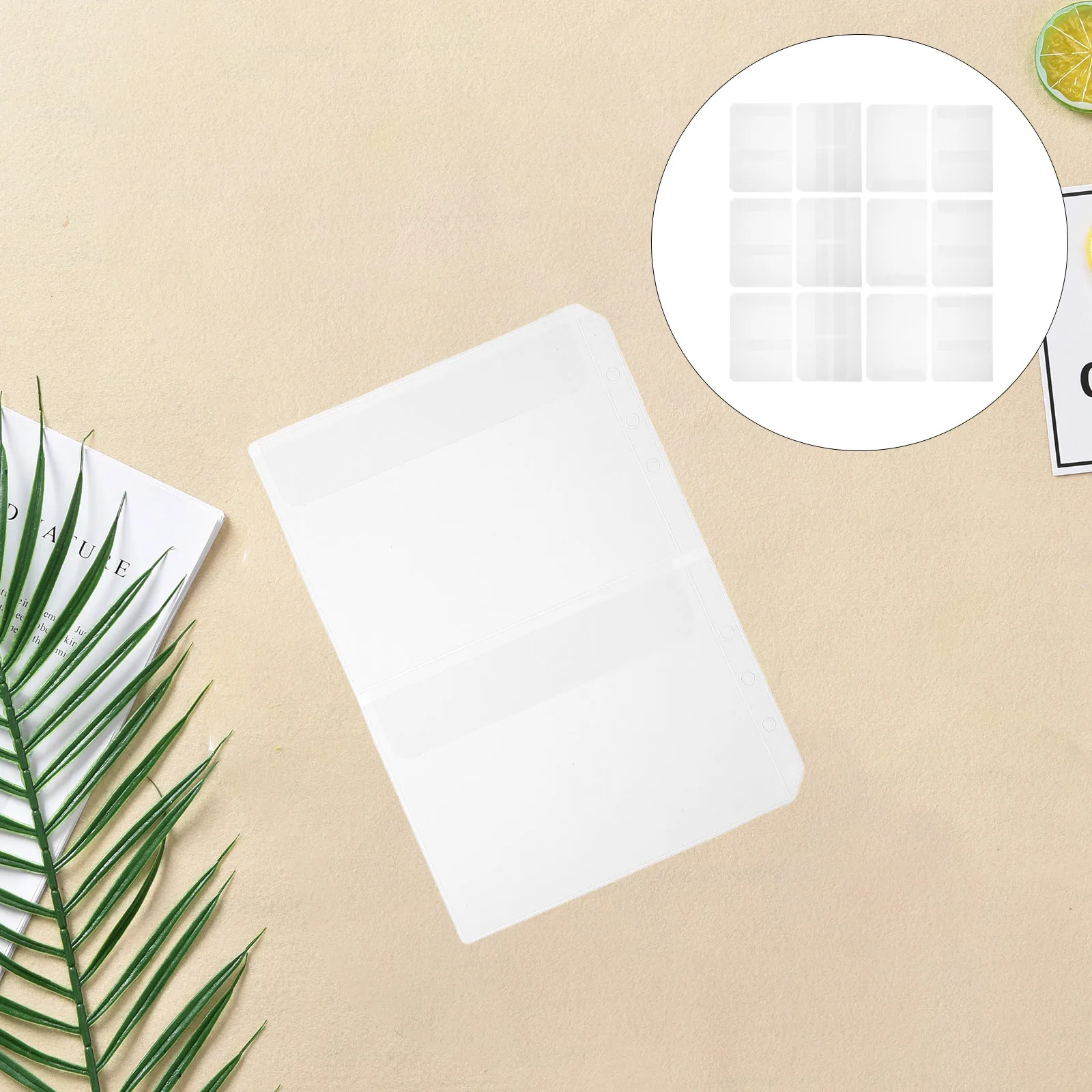 

24Pcs Loose Leaf Binder Pockets A6 Waterproof Clear PVC Pouches for 6-Ring Binder Insert Folder Document Bag Name Card Receipt