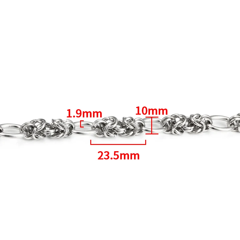 1Meters Stainless Steel 10mm Knot Chains For Jewelry Making Supplies DIY Charms Necklace Bracelet Accessories Findings Not Fade