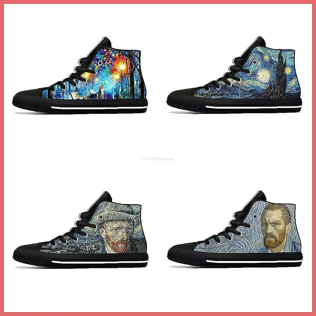 

Кроссовки Van Gogh Starry Night High Top, легкие дышащие кеды из канваса для мужчин и женщин