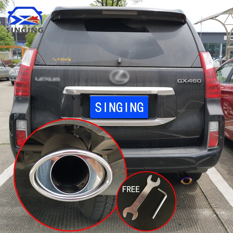 exhaust muffler Car Styling Stainless Steel Rear Tail Throat Pipe Tip accessories parts For lexus gx460 gx400 gx470 2004-2024