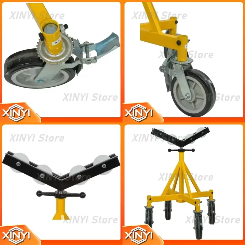 for H405 Heavy Duty Four Wheel Pipe Bracket Max Load 1000KG Support Pipe Size 40 Inches