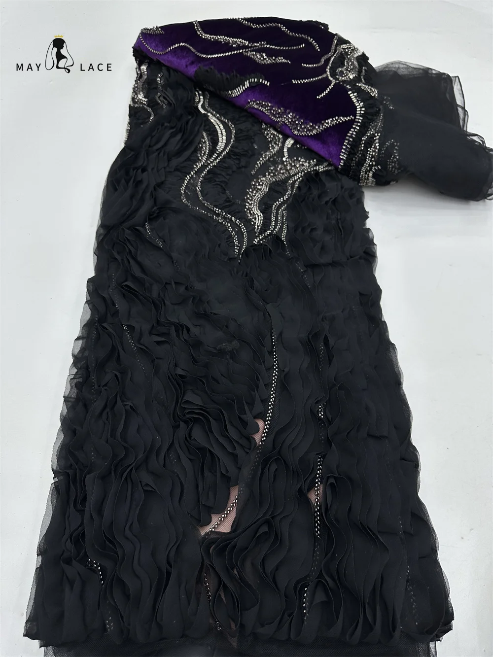 

3D Lace Fabric Bridal African Nigerian Mesh Beaded Fabric Luxury 2026 Quality French Beaded Sequin Lace French for Wedding Dress