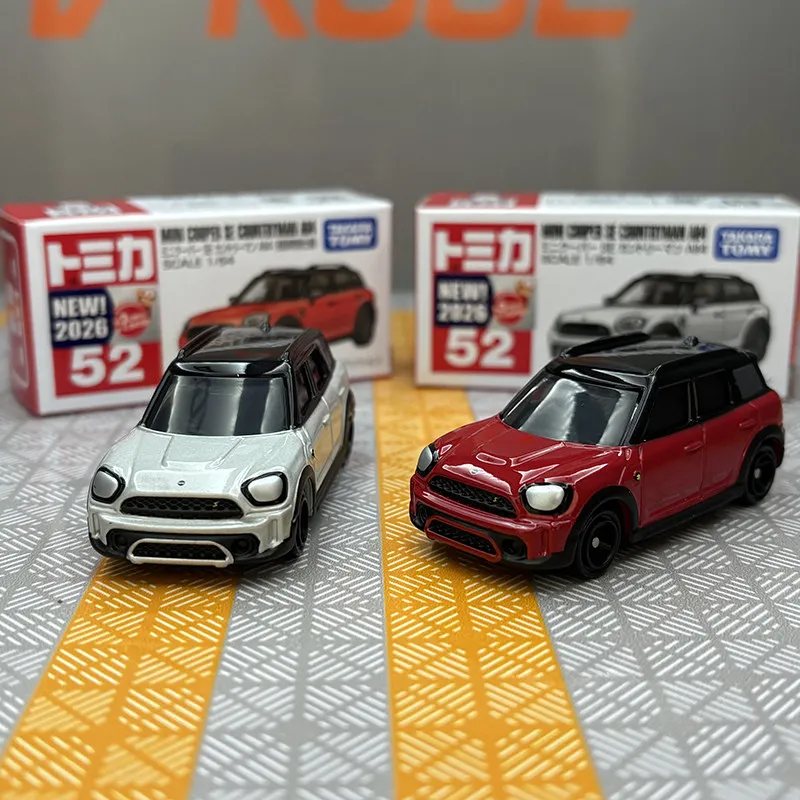 Takara Tomy Tomica No. 52  Mini Cooper Se All4 Alloy Diecast Model Decor Ornament Collection Car Collection Birthday Gift Toy