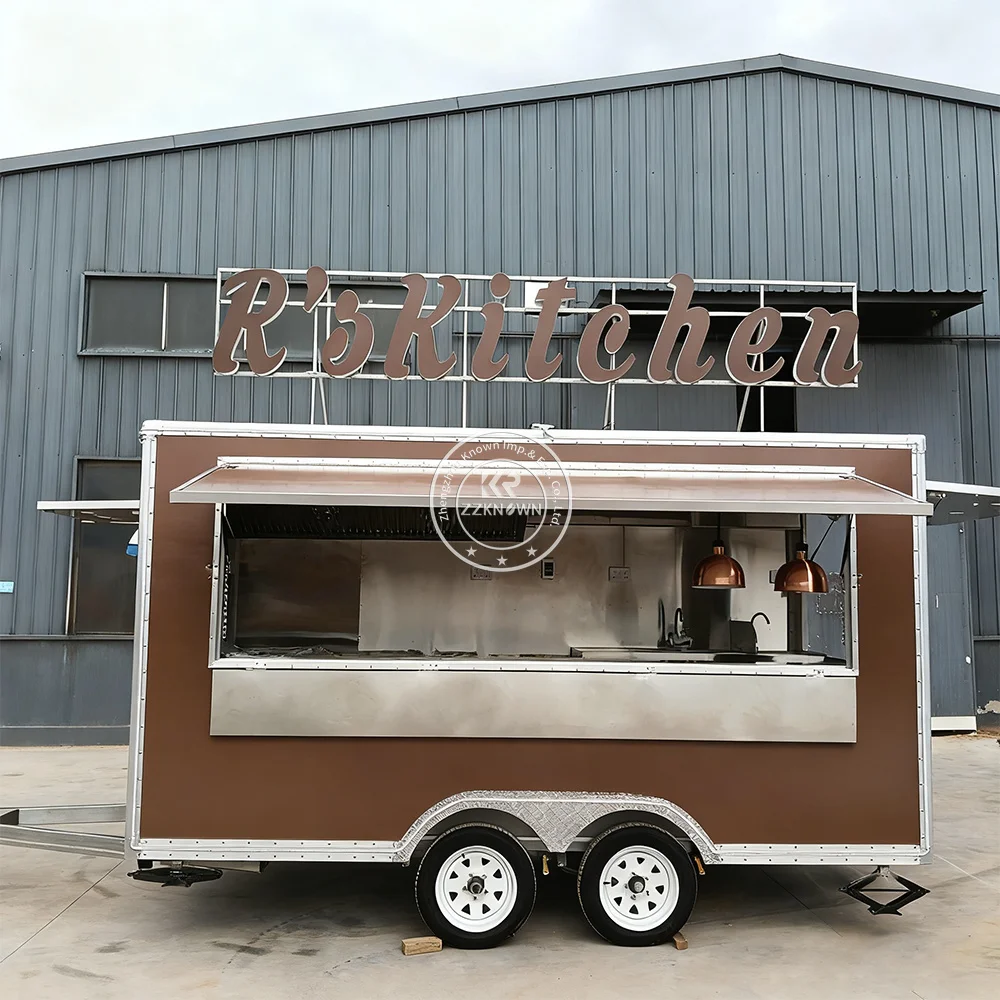 Mobile Street Fast Food Truck Food Vending Kiosk Trailer Mini Ice Cream Hot Dog Snacks Cart