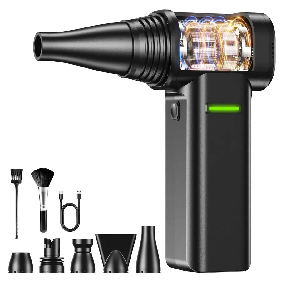 

Беспроводной аккумуляторный электрический компрессор (воздуходувка) 300000 об/мин, 500 г, с максимальным давлением, для компьютеров, 4 режима, T-образный