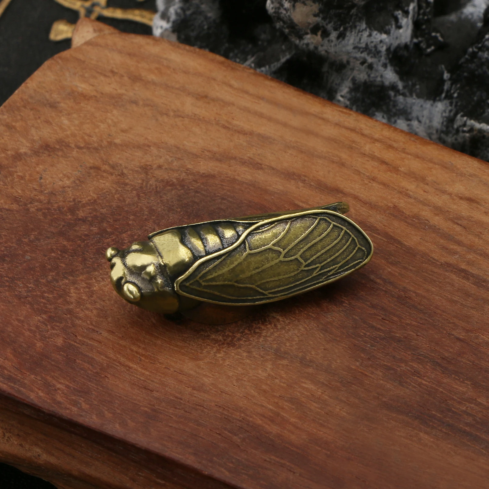 Solid Brass Cicada Figurine Small Statue Home Ornament Figurines Collectibles