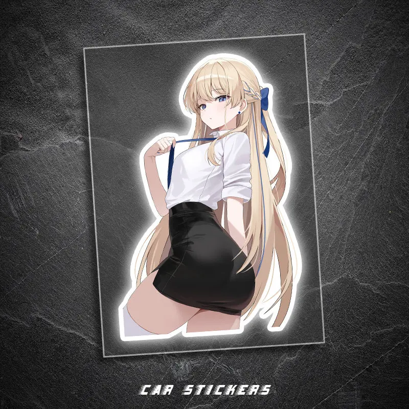 Anime Blue Archive Asuka Tokami Decal, Waterproof Scratch Mask Sticker for Automobile & Motorbike Personalized Body Decoration