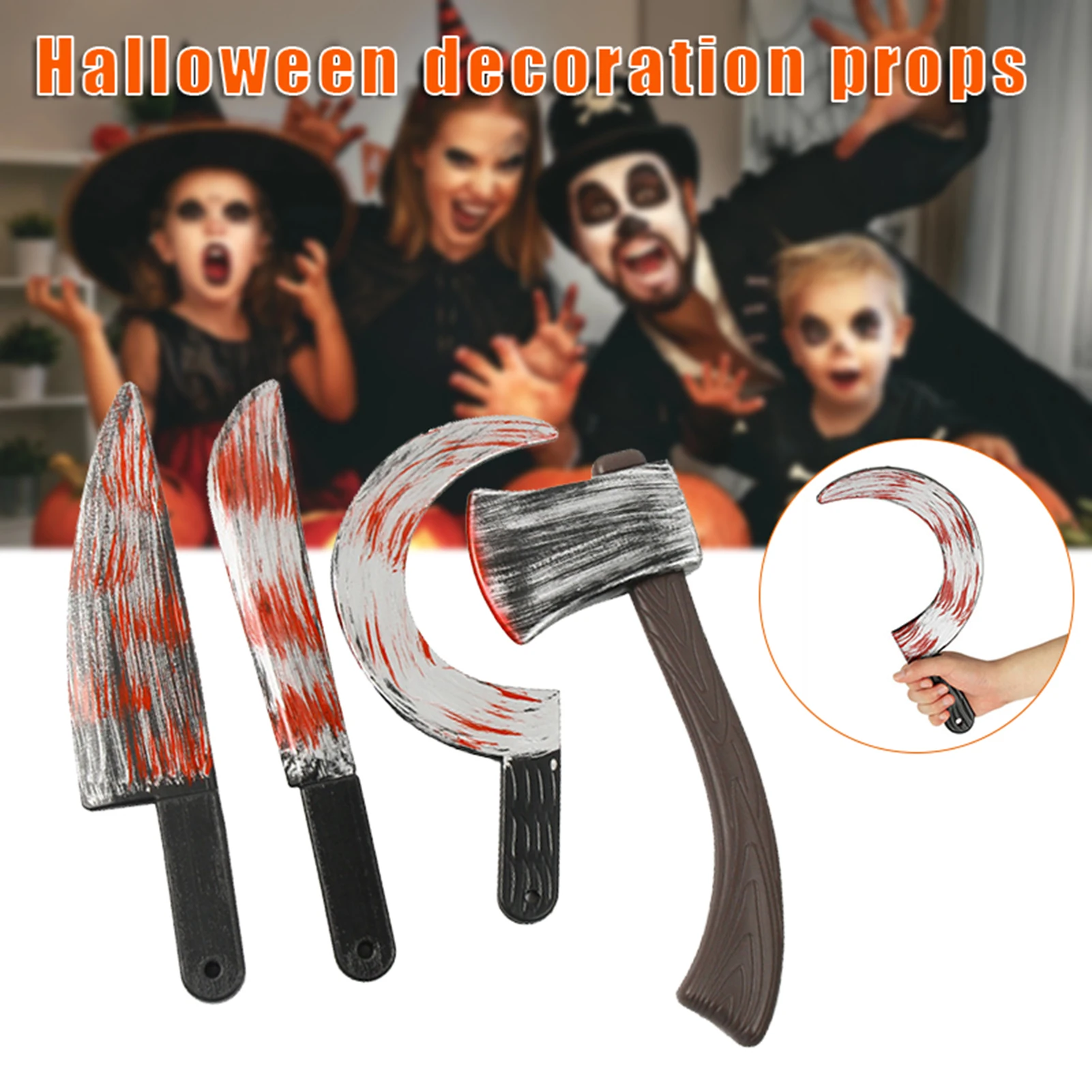 

Halloween Decor Props Simulated Bloody Seeing Axe Sickle Ornament Haunted House Secret Room Decors Halloween Party Decorations