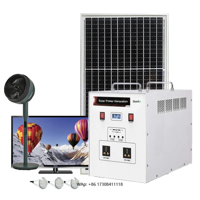 1000W 1.2kWh 2.4kwh Generator 12V 100AH Battery with Controller 220V AC 12V DC 5V USB Full Plug-in Solar Generator