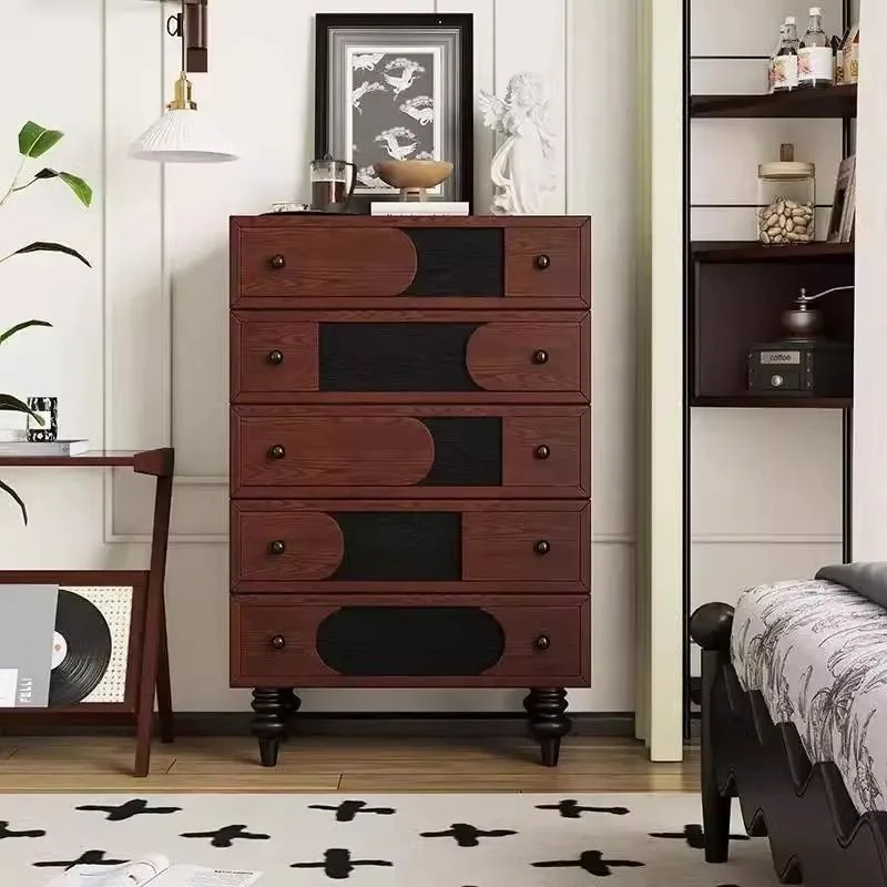 For Storage Cabinets Against The Wall and Side Cabinets, Solid Wood Five-drawer Chest, Bedroom, Living Room