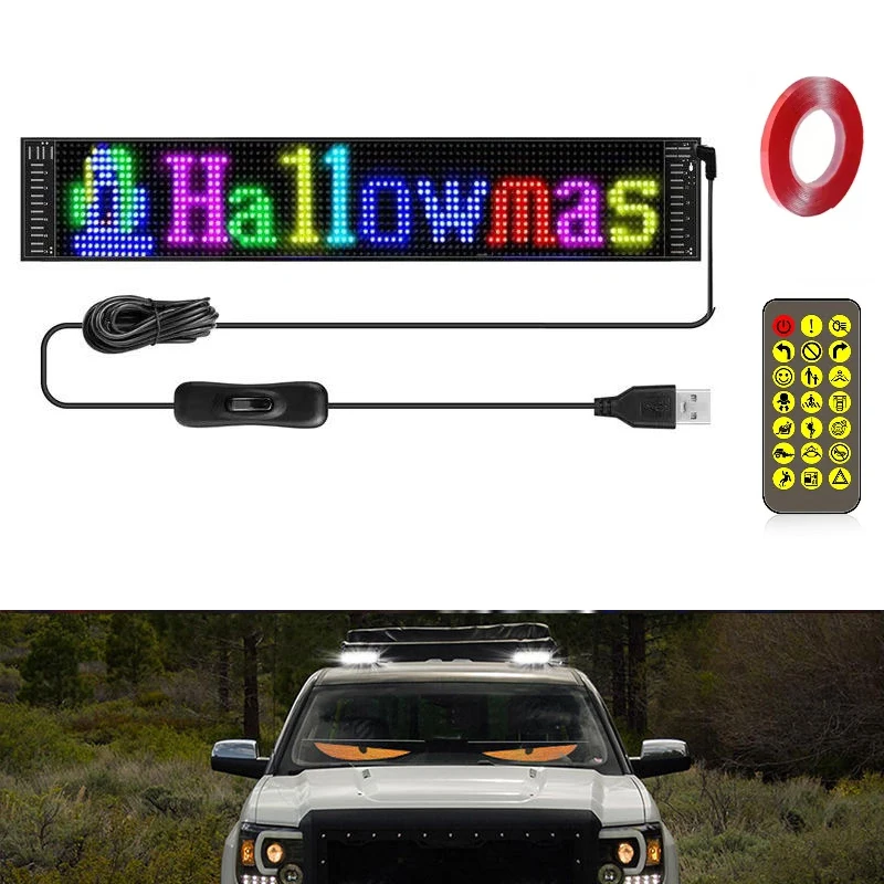 

Automotive Windshield Devil's Eye LED Eye Logo Rolling Advertising Remote Control Light Programmable Flexible LED Display Screen
