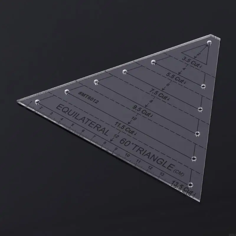 

Q0KA Equilateral for Triangle Sewing Ruler Drawing Drafting MeasureTemplate DIY Cloth