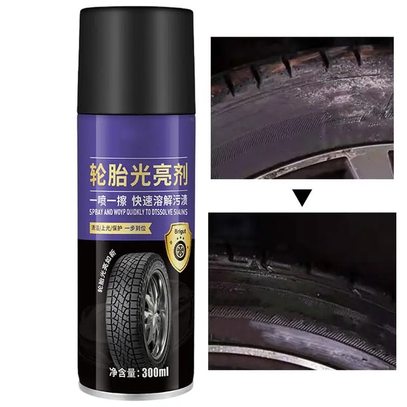 Car Tire Shine Spray Car Tire Maintenance Agent Foam Tire Darken Brighten Refurbishment Liquid For Vehicle Waterproof Dustproof