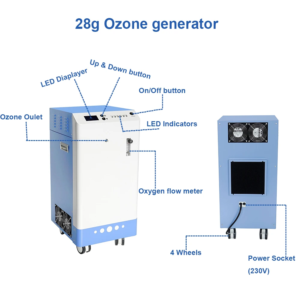 28G ozone generator for swimming pool water purification drinking water disinfection sewage treatment