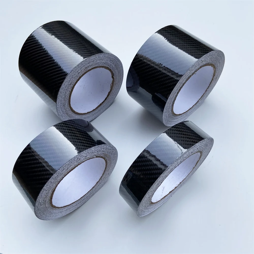 3/5/7/10CM Black Glossy 6D Carbon Fiber Vinyl Wrap Tape Roll Carbon Film Stripes Car Stickers For Pillar Hood Roof Door