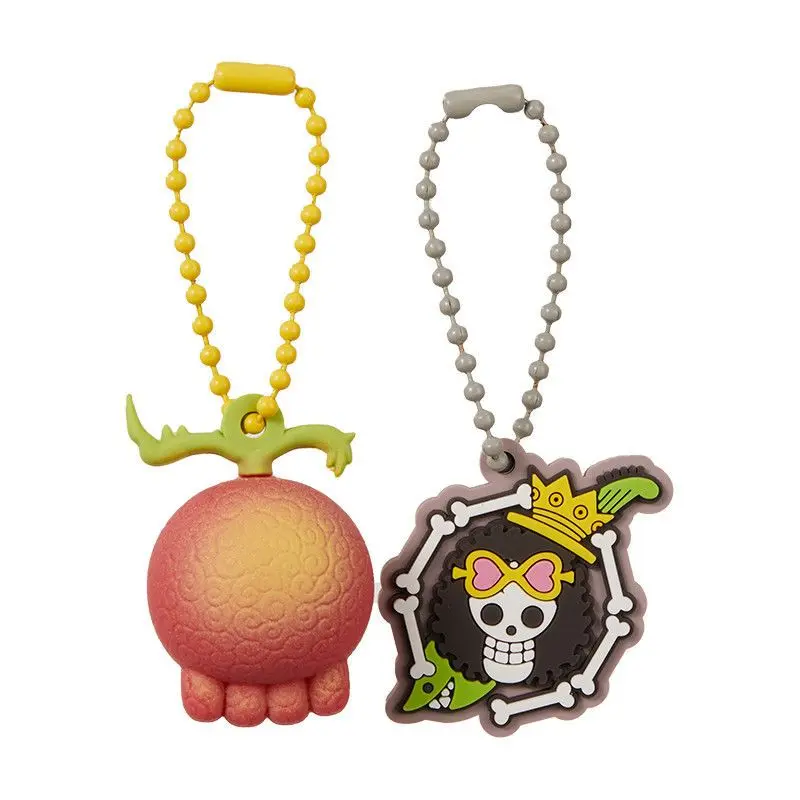 قطعة واحدة الشيطان الفاكهة ثلاثي الأبعاد الاقتران قلادة المفاتيح الكرتون لوفي المفاتيح المروحية روبن بروك لعبة هدية عيد ميلاد #2