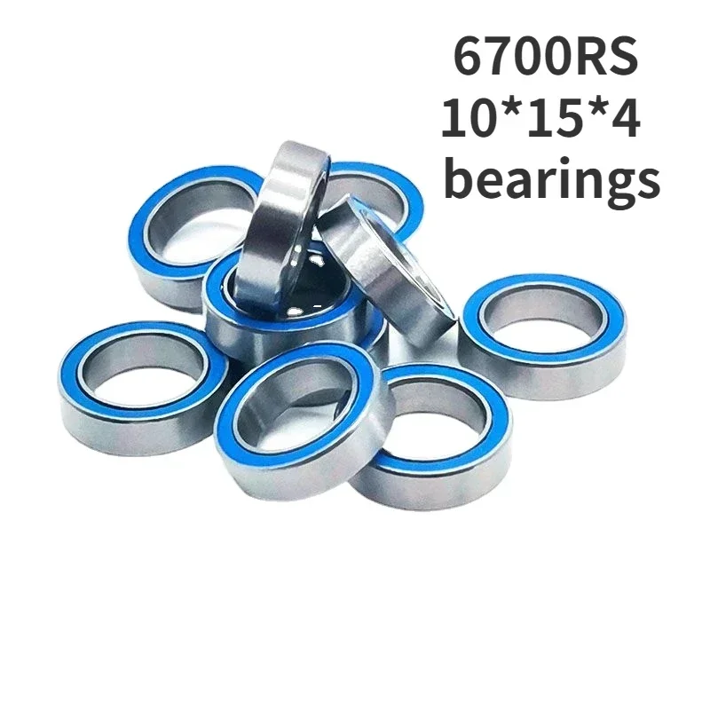 bearing steel 6700 2RS wall thin deep groove ball bearing 10*15*4 high speed motor bearings