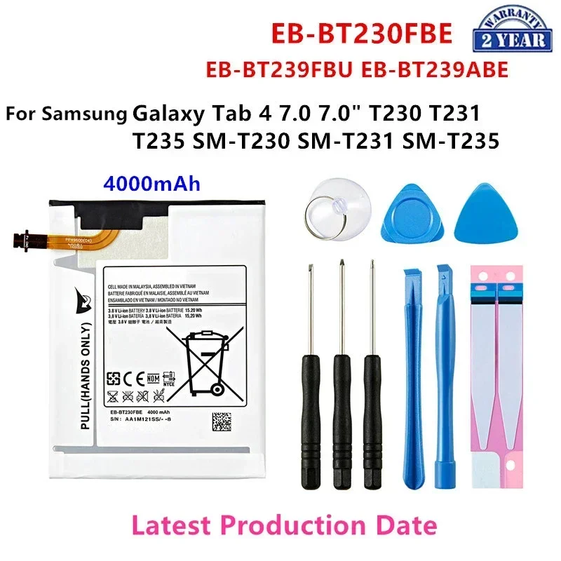 Brand New Tablet EB-BT230FBE EB-BT239FBU EB-BT239ABE 4000mAh Battery For Samsung Galaxy Tab 4 7.0