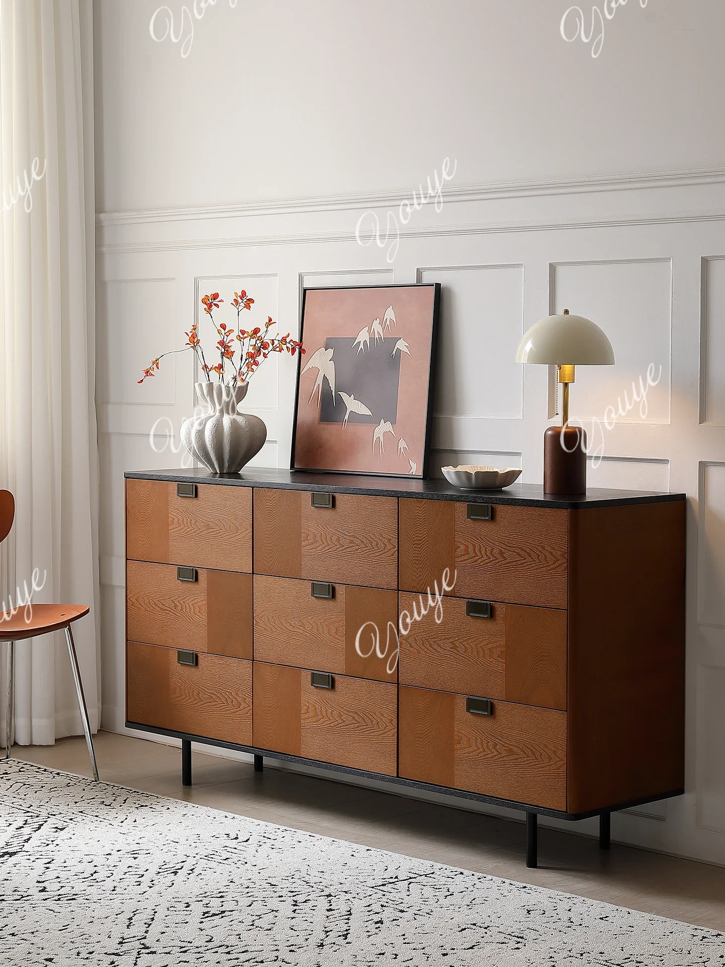 

J Nine-chest Cabinet, Living Room Storage, Bedroom Locker, Bedside Drawer Storage, Retro Dining Side, Sofa Side Cabinet