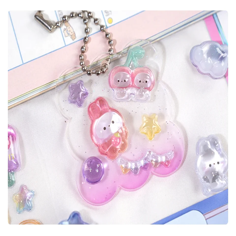 Funny Sweet Furit Ice Cream Pets Drop 3D Relief Sticker Scrapbooking Diy Diary Decor Journaling Stationery Kawaii Stickers