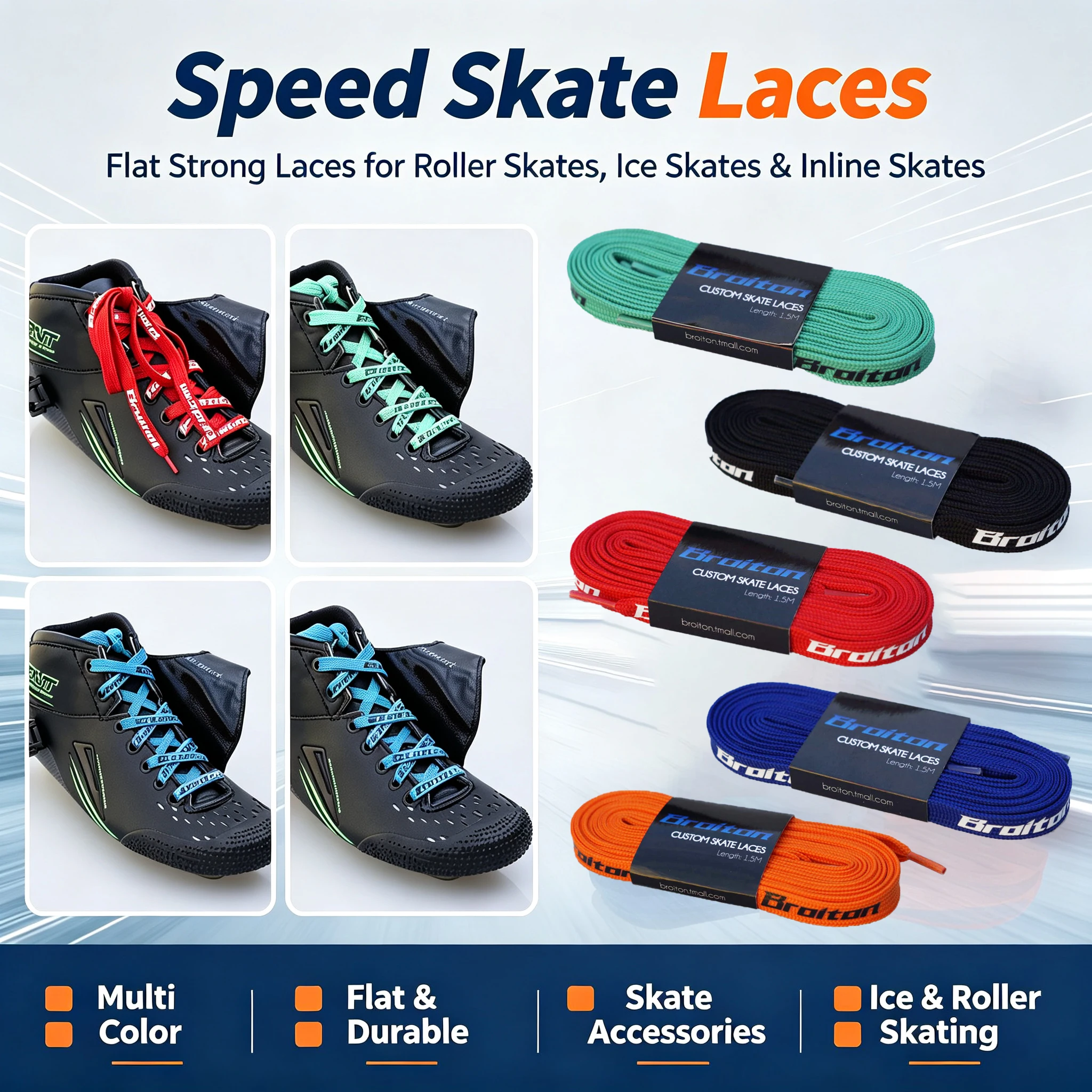1.5m Extra Long Replacement Skate Shoelaces for Speed Ice Skates Ice Skate Shoelaces Roller Skate Shoelace Replacement Laces
