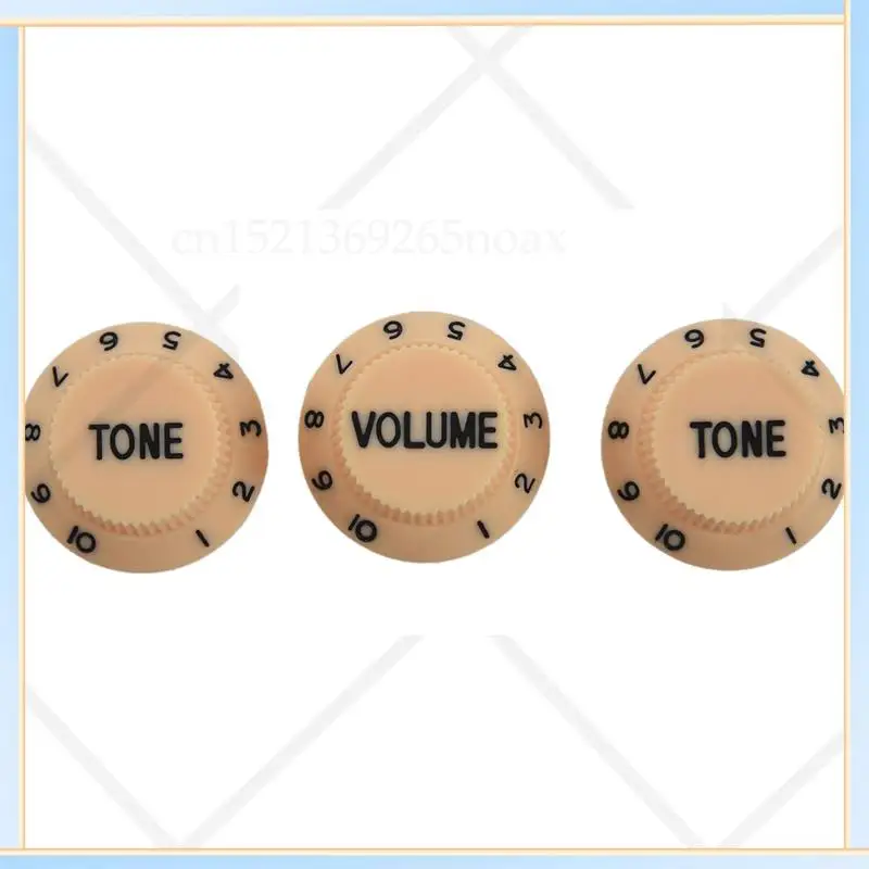 -SPOR New Cream Dark Blue Font 4 Volume& 8 Tone Guitar Control Knobs For Fender Strat