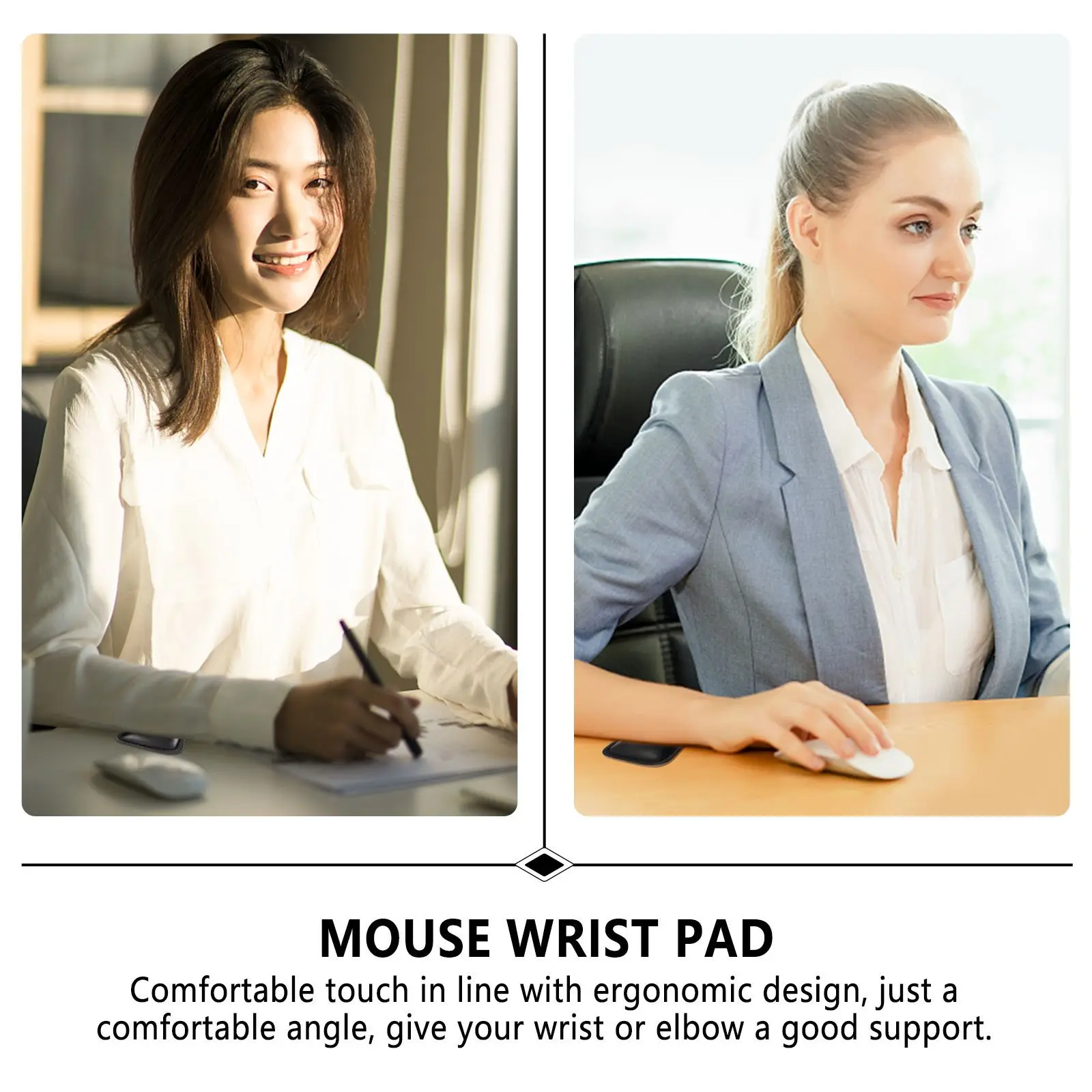 

2Pcs Wrist Rest Mat Ergonomic Design Prevents Joint Pain Fits Most Computers Notebook Laptops Home Office Travel
