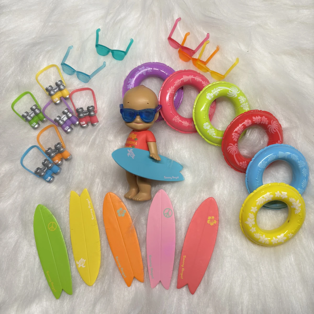 Sonny Angel 2015 2016 2017 2018 Zomer Serie Verrassing verborgen accessoires Telescoop Zwemmen ring Surfplank Zonnebril