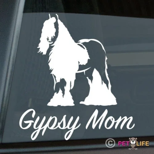 For Gypsy Mom Sticker Die Cut Vinyl - Ver 3 Irish Cob Coloured Tinker Horse Car decal