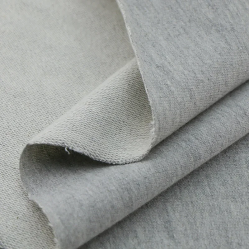 Pure Cotton Knitted French Terry Fabric Solid Thick For Sweater Hoodies Sportswear Pants DIY Handcrafts Patchwork 50X185CM Telas