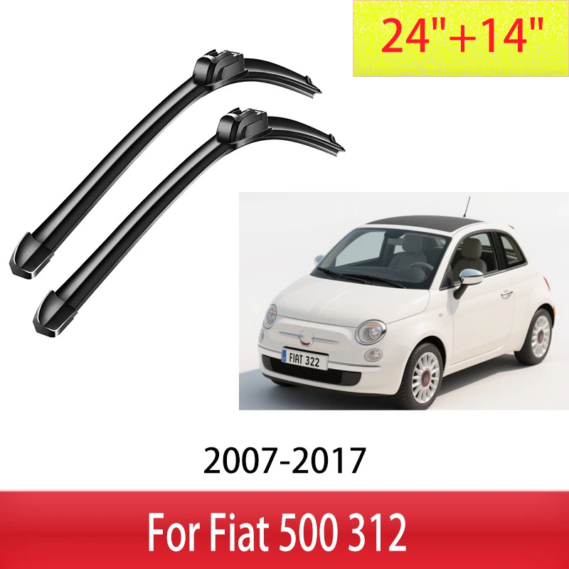 

Для Fiat 500 312 передние щетки стеклоочистителя 2007-2017 2008 2009 2010 2012 2013 2016 ветровое стекло аксессуары 24 "+ 14"