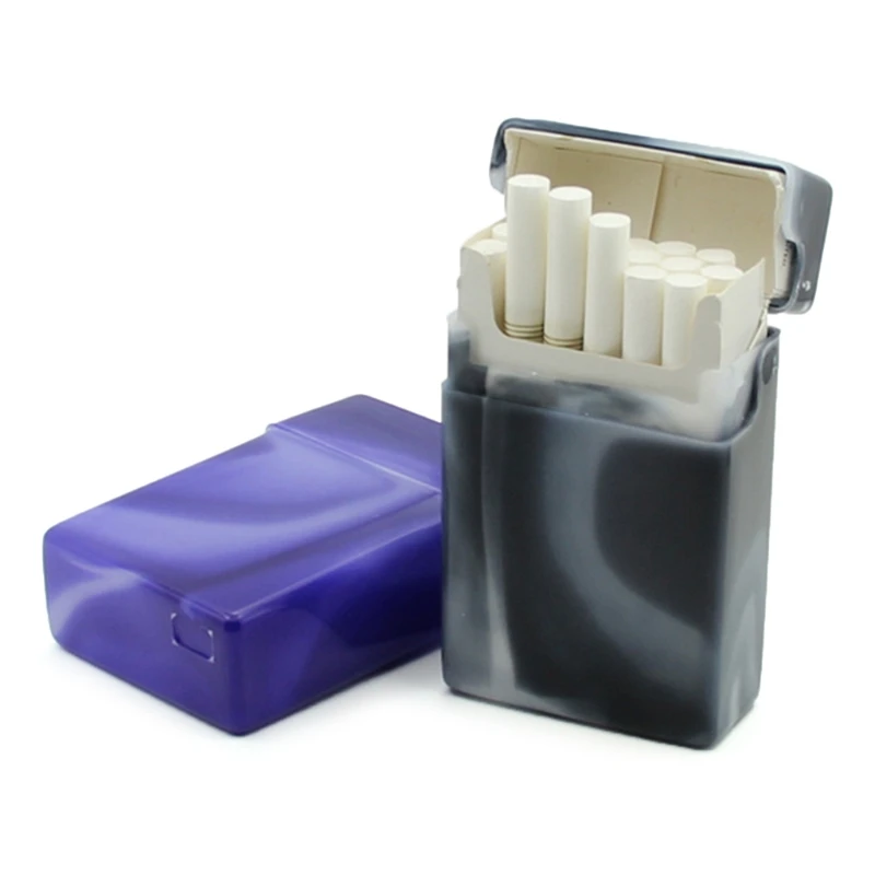 Cigarette Box with Flip Lid Moisture-proof Portable Plastic Cigarette for Case Dispenser Holder Cigarettes Tobacco Container