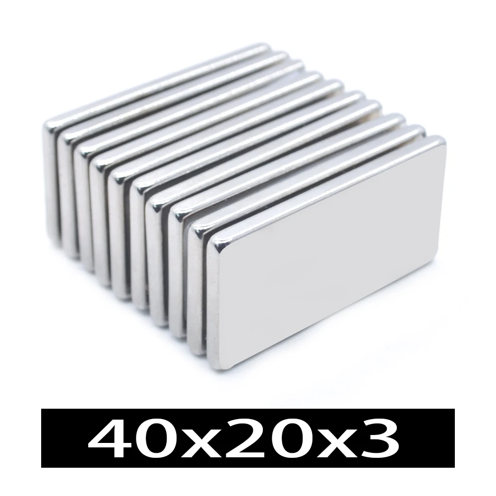 1/2/5/10pcs Magnets 40x20x3 N35 Bulk Super Strong Strip Block Bar Magnets Rare Earth Neodymium 40x20x3 mm ndfeb Neodym 40*20*3