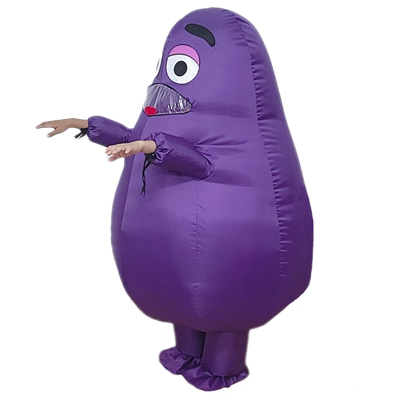 Disfraz de mascota Grimace para niños, adultos, niños, niñas, hombres, mujeres, cumpleaños, Gameboy, Halloween, traje inflable, agitar