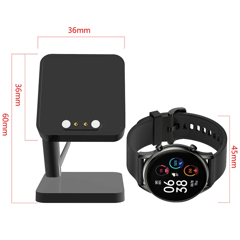 데스크탑 스탠드 충전기 USB 충전 케이블 도크 스테이션 거치대, Haylou RT2 LS10/RT LS05S/Solar LS05 스마트 워치 충전 코드