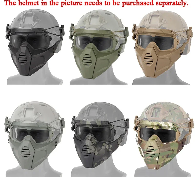 Tactical Mask with Goggles Military Protective Shooting Paintball Accessories Masks Dust-proof Airsoft Windproof Goggles