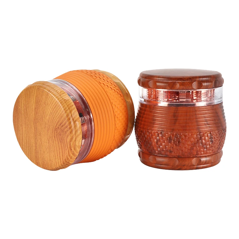 

70MM Wooden Grain Resin Grinder Large Size 4 Layers Tobacco Smok Dry Herb Crusher Hand Muller Smoking Pipe Machine