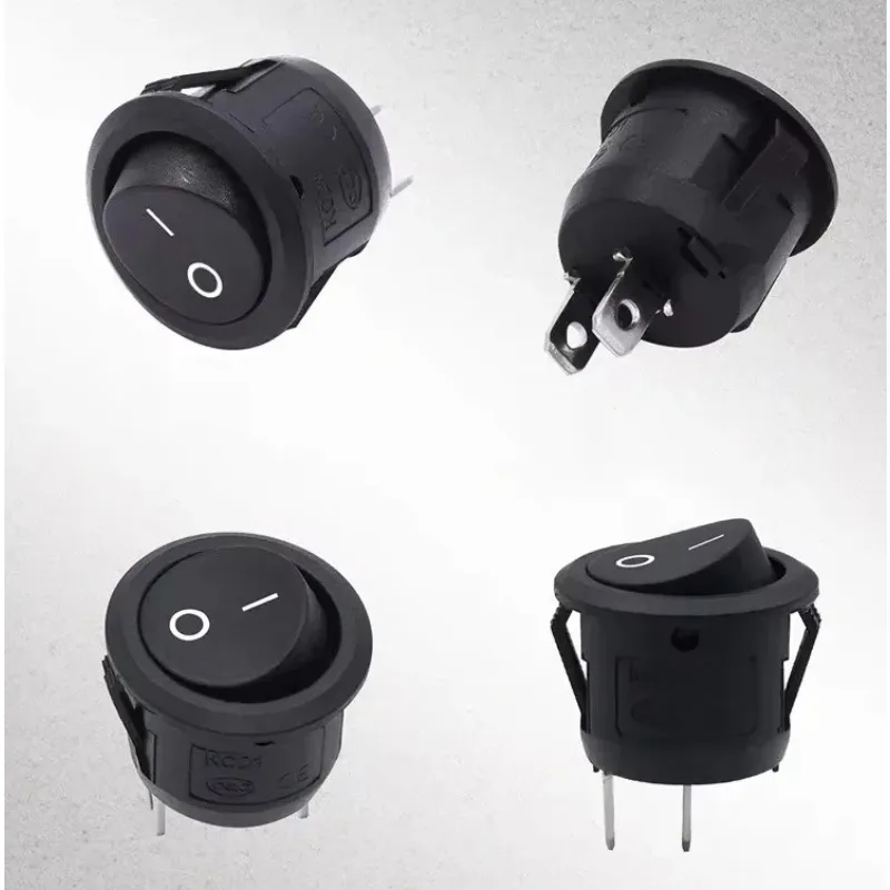 

Pkx 10/5PCS ON/OFF Round Rocker Switch MINI Toggle Switch 2 Pin SPST Push Button Switch 12V 24V 20MM with Wires for Auto Car RV
