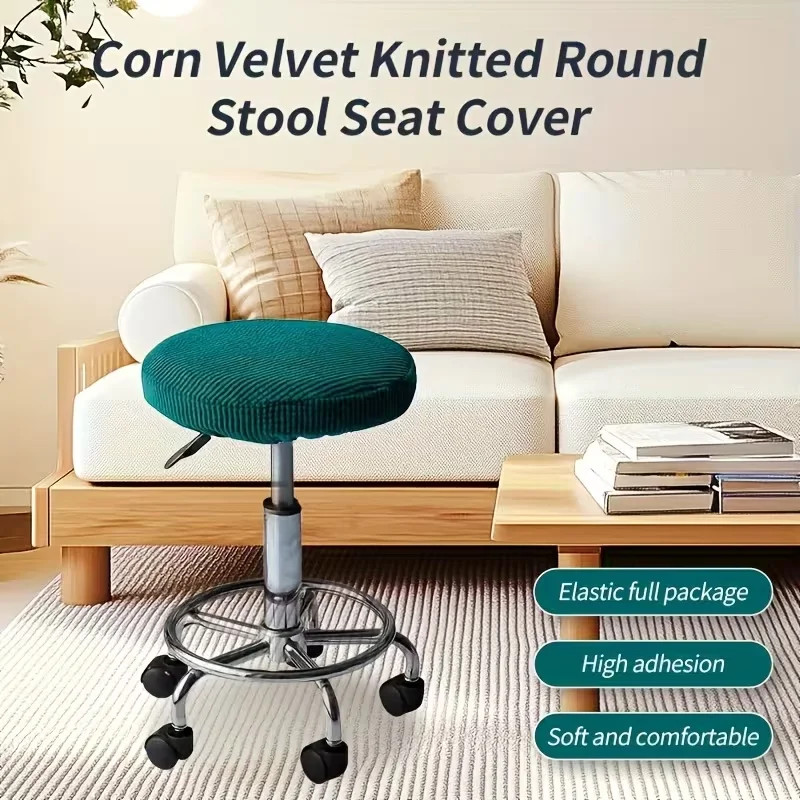 1PC Stretch Round Stool Covers, High Stool Covers, Bar Stool Covers, Salon Swivel Chair Covers, Machine Washable