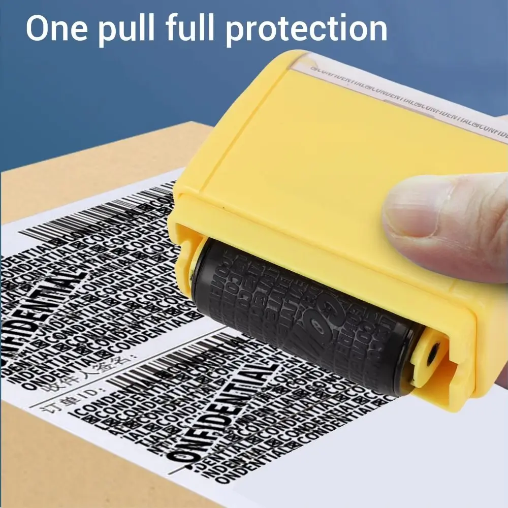 Leakproof Identity Theft Protection Roller Stamp Portable Ink Refill Manual Roller Stamp Hide ID Garbled Chapter