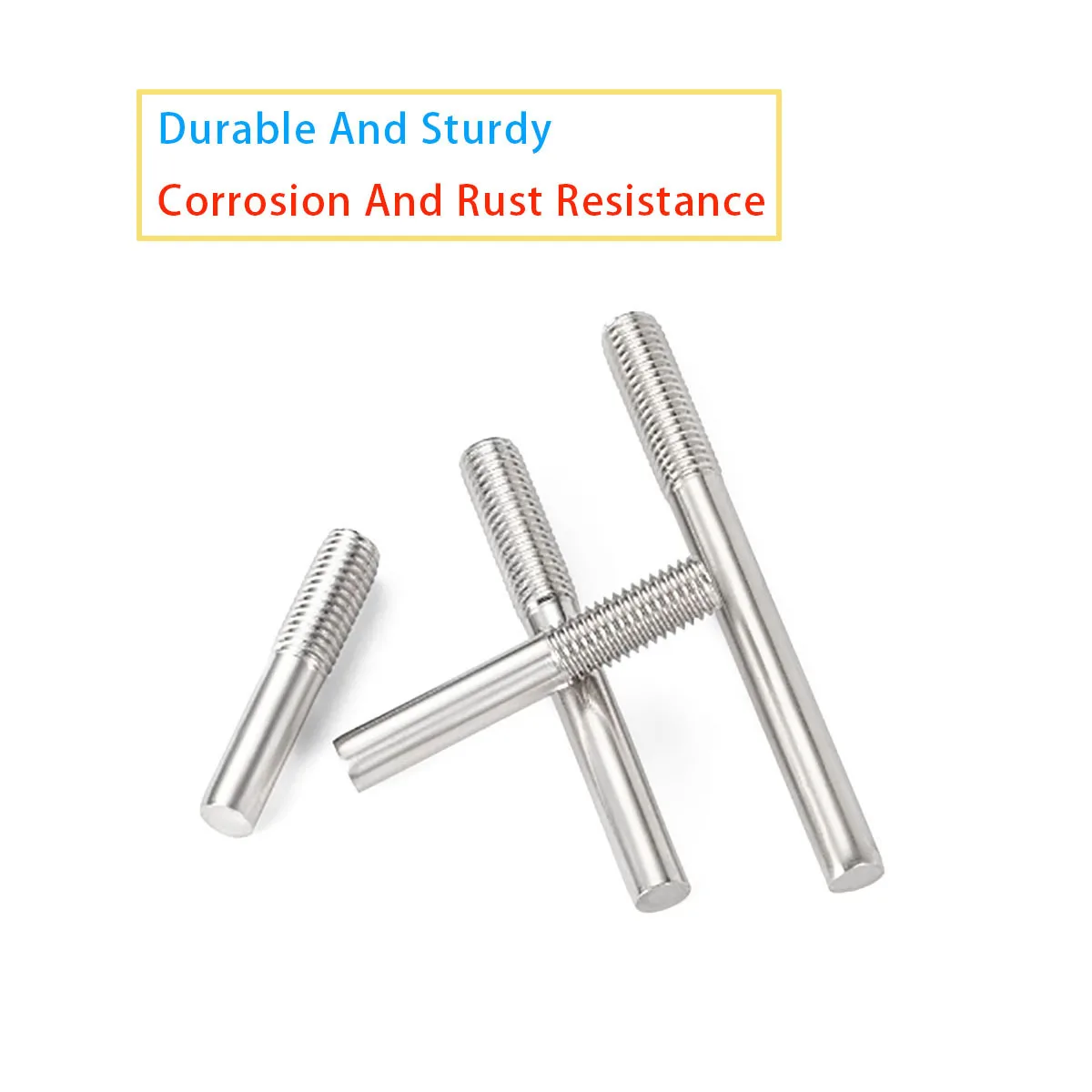 304 Stainless Steel Single Threaded Head Bolt Double Headed Extension Rod M3 M4 M5 M6 M8