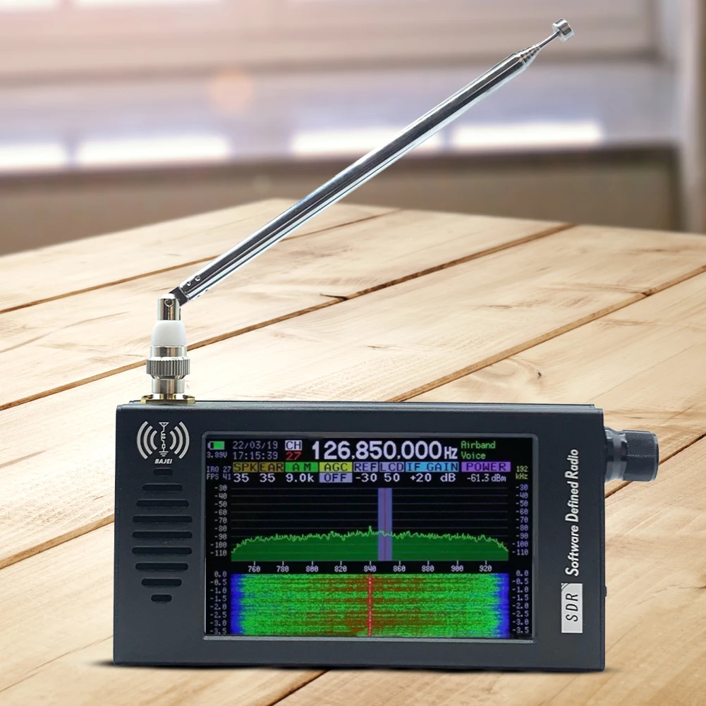 DSP SDR Radio Receiver Shortwave Radio Receiver Rechargeable Portable Shortwave Radio with Headphone Antenna Jack for Outdoor